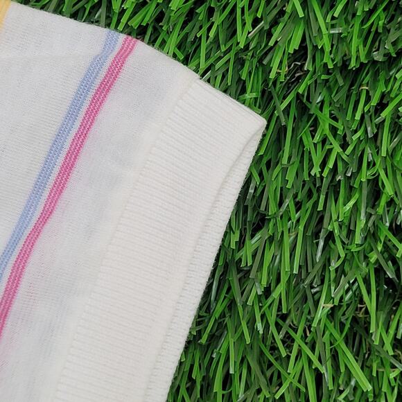 Vintage Par-Four MOD Striped Polo Shirt Womens S/M 18x23 Crop White - Picture 8 of 11